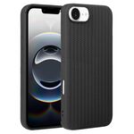 Per iPhone 16e Custodia in silicone con trama intrecciata (nero)