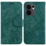 Per OPPO Reno13 F 4G / 5G Custodia in pelle goffrata Little Tiger (verde)