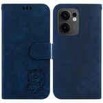 Per OPPO Reno13 F 4G / 5G Custodia in pelle goffrata Little Tiger (blu scuro)