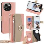 Per Tecno Pova 6 Neo 5G / Spark 30 5G Custodia a tracolla in pelle con texture Litchi (rosa)