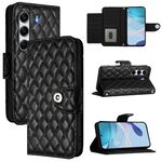 Per Tecno Camon 40 Pro 4G Custodia in pelle con texture rombica e cordino (nero)