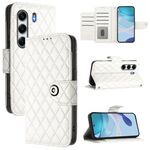 Per Tecno Camon 40 Pro 4G Custodia in pelle con texture rombica e cordino (bianco)