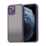Per iPhone 11 Pro Fan Dun Series TPU Hybrid PC Custodia per telefono glassata (viola)