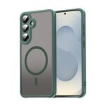 Per Samsung Galaxy S25+ 5G Fan Dun Series TPU Hybrid PC Frosted Magsafe Custodia per telefono (verde)