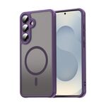 Per Samsung Galaxy S25+ 5G Fan Dun Series TPU Hybrid PC Frosted Magsafe Custodia per telefono (viola)