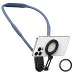 Supporto magnetico per telefono da collo (fibra di carbonio blu scuro)