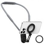 Supporto magnetico per telefono da collo (grigio effetto pelle)