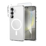 Per Samsung Galaxy S24+ 5G NORTHJO 3 in 1 PC MagSafe Custodia per telefono con pellicola per schermo e pellicola per obiettivo (trasparente)