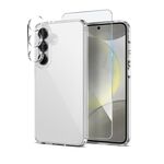 Per Samsung Galaxy S24 5G NORTHJO 3 in 1 Custodia trasparente per telefono con pellicola protettiva per schermo e obiettivo