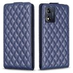 Per Motorola Moto E13 4G Diamond Lattice Custodia in pelle con vibrazione verticale (blu)