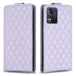 Per Motorola Moto E13 4G Diamond Lattice Custodia in pelle con vibrazione verticale (viola)