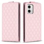 Per Motorola Moto G73 5G Diamond Lattice Custodia in pelle con vibrazione verticale (rosa)