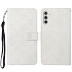 Per Samsung Galaxy S23 FE 5G Custodia per telefono in pelle con motivo goffrato stile etnico (bianca)