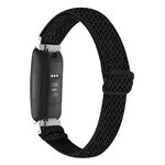 Per Fitbit Inspire 3 cinturino in nylon intrecciato con fibbia Wave (nero)