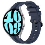 Per Samsung Galaxy Watch 6 44mm 20mm Cinturino in silicone a strisce concavo (blu navy)