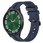 Per Samsung Galaxy Watch 6 Classic 43mm 20mm Cinturino Slicone a strisce concave (blu navy)