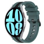 Per Samsung Galaxy Watch 6 44mm 20mm Cinturino in silicone bicolore verticale (verde + nero)