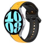 Per Samsung Galaxy Watch 6 44mm 20mm Convex Loop Cinturino in silicone bicolore (giallo + nero)