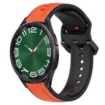 Per Samsung Galaxy Watch 6 Classic 47mm 20mm Convex Loop Cinturino in silicone bicolore (arancione + nero)