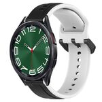 Per Samsung Galaxy Watch 6 Classic 43mm 20mm Convex Loop Cinturino in silicone bicolore (nero + bianco)