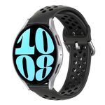 Per Samsung Galaxy Watch 6 44mm 20mm Cinturino in silicone sportivo traforato traspirante (nero)