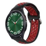 Per Samsung Galaxy Watch 6 Classic 47mm 20mm Cinturino in silicone sportivo traforato traspirante (nero + rosso)