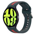 Per Samsung Galaxy Watch 6 44mm Cinturino in silicone bicolore (verde scuro + rosso)