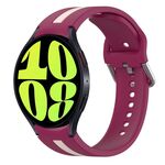 Per Samsung Galaxy Watch 6 40mm Cinturino in silicone bicolore (vino rosso + rosa)