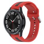 Per Samsung Galaxy Watch 6 Classic 43mm Cinturino in silicone bicolore (rosso + nero)