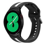 Per Samsung Galaxy Watch 4 44mm Cinturino in silicone bicolore (nero + bianco)