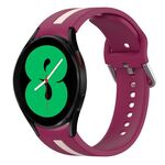 Per Samsung Galaxy Watch 4 44mm Cinturino in silicone bicolore (vino rosso + rosa)