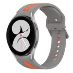 Per Samsung Galaxy Watch 4 40mm Cinturino in silicone bicolore (grigio + arancione)