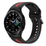 Per Samsung Galaxy Watch 4 Classic 46mm Cinturino in silicone bicolore (nero + rosso)