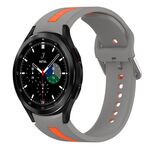 Per Samsung Galaxy Watch 4 Classic 46mm Cinturino in silicone bicolore (grigio + arancione)