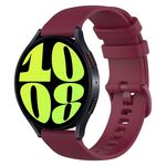 Per Samsung Galaxy Watch 6 40mm 20mm cinturino in silicone a scacchi (vino rosso)