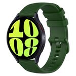 Per Samsung Galaxy Watch 6 40mm 20mm cinturino in silicone a scacchi (verde militare)