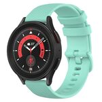 Per Samsung Galaxy Watch 5 Pro 45mm 20mm cinturino in silicone a scacchi (verde acqua)