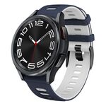 Per Samsung Galaxy Watch 6 Classic 43mm 20mm Cinturino in silicone bicolore (blu notte + bianco)