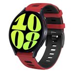 Per Samsung Galaxy Watch 6 40mm 20mm Cinturino in silicone bicolore (rosso + nero)