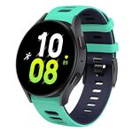 Per Samsung Galaxy Watch 5 44mm 20mm Cinturino in silicone bicolore (Teal Duck + Blue)