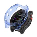 Custodia protettiva per orologio in TPU semi-pacchetto per Garmin Fenix 7S Pro (blu trasparente)