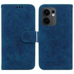 Per OPPO Reno13 F 4G / 5G Custodia per telefono in pelle goffrata con motivo a farfalla rosa (blu)