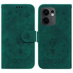 Per OPPO Reno13 F 4G / 5G Custodia in pelle goffrata con motivo a farfalla rosa (verde)