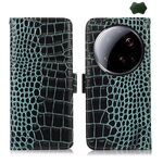 Custodia per telefono in pelle di vacchetta con strato superiore in coccodrillo ultra per Xiaomi 15 (verde)
