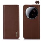 Per Xiaomi 15 Ultra KHAZNEH Custodia per telefono in pelle di vacchetta con strato superiore in nappa (marrone)