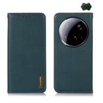 Custodia per telefono in pelle di vacchetta con strato superiore in nappa KHAZNEH per Xiaomi 15 Ultra (verde)