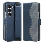 Per Samsung Galaxy Z Fold6 VIETAO Custodia per telefono in pelle con giunzioni integrate con cinturino elastico (blu)