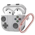 Per AirPods 4 Custodia in silicone per auricolari wireless in stile console di gioco (grigio roccia)