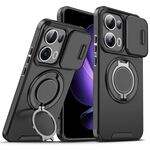 Per OPPO Reno13 Pro 5G Custodia per telefono con supporto ad anello scorrevole globale Camshield (nero)