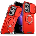 Per OPPO Reno13 Pro 5G Custodia per telefono con supporto ad anello scorrevole globale Camshield (rosso)